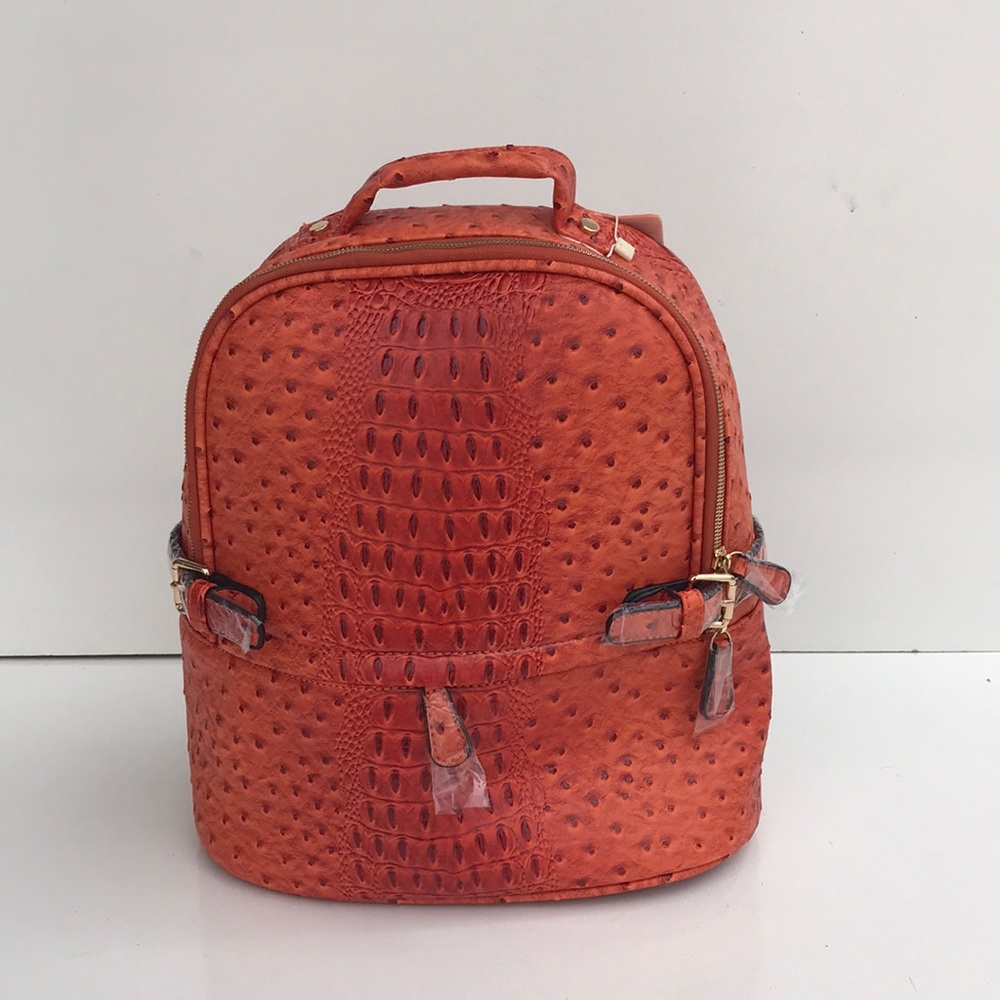 Vegan Leather Burnt Orange Backpack